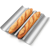 Pavsrmy baguette pan top view highlights four loaf capacity for efficient baking