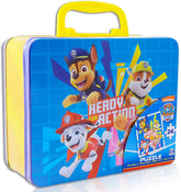 Paw Patrol 24-piece puzzle tin lunch box front view for on-the-go meals