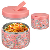 Pawtong 12oz insulated jar with buckle lid – easy-open design for kids' lunches.