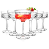 Paysky ribbed coupe glass 10oz offers elegant clarity for cocktails.