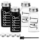 PECULA glass salt and pepper shakers in front view for farmhouse table vibe.