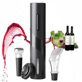 PEIPU Electric wine bottle opener in action, easy use for quick cork removal.