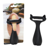 Peleg Design CatPeeler cat-shaped peeler in black for vegetables and fruits, easy to grip.