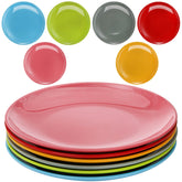 Peohud six-pack 11-inch melamine plates in bright colors for everyday dining