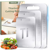 Perehome titanium cutting board set top view, durable for all prep tasks