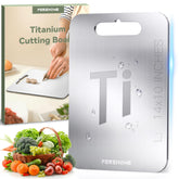 Perehome titanium cutting board top view, durable non-porous surface for hygienic prep