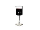 Periodic Tableware lab beaker wine glass closeup highlights precise design for entertaining wine lovers.