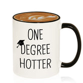 Petalsun One Degree Hotter mug front view, ideal 11oz size for daily coffee.