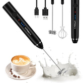 Philorn milk frother wand with black ergonomic handle for comfortable at-home foaming