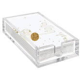 Phineoly acrylic guest towel holder front view with clear modern design for table use