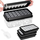 PHINOX ice tray with lid and bin setup for organized freezer storage.