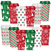 Pickmesh Christmas tree pattern 16-ounce cups, perfect for festive gatherings.