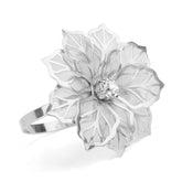 Picowe napkin rings with hollow flower in silver elevate elegant table decor.