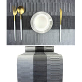 PIGCHCY elegant black placemats on a dining table for easy cleanup.