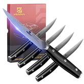 Piklohas steak knife set blade close-up showing a sharp edge for clean cuts.