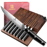 Piklohas 8-piece steak knives in a drawer organizer for organized dining prep