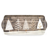 Pimpernel Christmas melamine tray with wood finish holds holiday treats safely