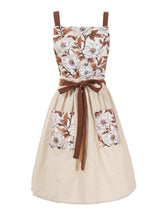 Pinknoke Vintage Pinafore Apron Beige strap for comfortable long wear while cooking