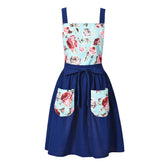 Pinknoke Vintage Pinafore Apron Navy displays retro style and durable fabric for daily cooking