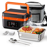 PIRSHGVE electric heated lunch box shows cordless setup for on-the-go meals.