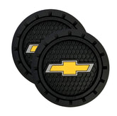 Plasticolor Chevrolet Bow Tie Gold cup holder coaster protects surfaces from moisture