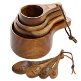 pldnhzua wooden measuring cups set demonstrates precise baking portions