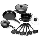 Pleasthome nonstick 13-piece cookware set displayed as a complete outdoor cooking kit