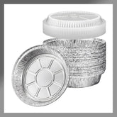 Pokanic 8-inch round foil pan with clear dome lid for visible contents