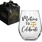 Pokolllee Lawyer Gift wine glass with narrow opening for stability and easy handling.