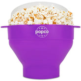 POPCO HotPop original bowl with lid for easy microwave popcorn popping at home.