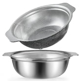 POPGRADE stainless steel colander with large 4.5QT capacity for easy draining