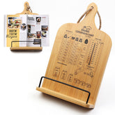 PopularLdo wooden cookbook stand on a countertop for hands-free recipe reading