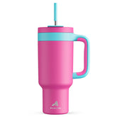 PowCan 40 oz tumbler with handle in Petal keeps drinks ice-cold all day