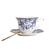 POWDONUNT vintage floral tea cup in blue for elegant tea rituals.