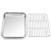 P&P CHEF 10.4-inch baking sheet pan with rack for even roasting.