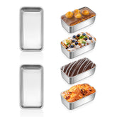 P&P CHEF mini loaf pan set, stacked for easy storage and convenient baking.