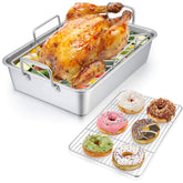 P&P CHEF roaster pan with baking rack for even heat and balanced browning