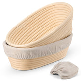 P&P CHEF Sourdough basket with oval texture imprint for artisanal loaves.