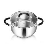 P&P CHEF 4 qt stock pot with visible lid for easy monitoring.
