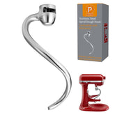 PQPO spiral dough hook for KitchenAid 6-quart enhances kneading efficiency