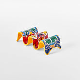 Prepara multiple taco holder yellow front view keeps tacos upright for mess-free filling.