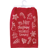 Primitives by Kathy towel with It's Not Christmas Without Cookies for festive kitchen decor.