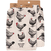 Primitives by Kathy Welcome To Our Coop towel with chicken design for cozy kitchen decor and easy cleanup