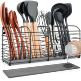 PrimZooty diatomaceous base keeps utensils dry on the counter.