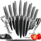 PrinChef knife set with acrylic stand keeps blades accessible and organized in the kitchen.