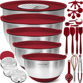 Priority Chef bowls with lids stacked for space-saving storage
