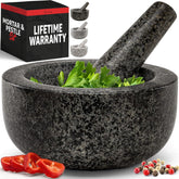 Priority Chef heavy-duty granite mortar and pestle for durable grinding
