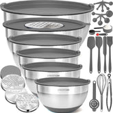 Priority Chef bowls stacked for space-saving storage in the kitchen