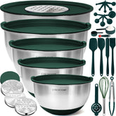 Priority Chef stainless steel bowls with lids shown for everyday prep and storage