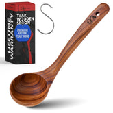 Priority Chef teak ladle with one-piece construction for durable daily use